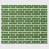 Papier Cadeau Briques à 8 bits vert-foncé de style de Pixelated (Plat)