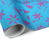 Papier Cadeau Brise Fleur Bleu-vert (Coin rond)