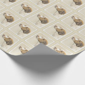 Papier Cadeau Brittany Peinture - Cute Original Chien Art (Coin)