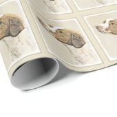 Papier Cadeau Brittany Peinture - Cute Original Chien Art (Coin rond)