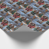 Papier Cadeau Brittany Spaniel Dogs Christmas Snow Holiday (Coin)