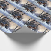 Papier Cadeau Brittany Spaniel Laissez Neige Noël (Coin)