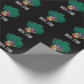 Papier Cadeau Broc Star Funny Brocolli Rock Star Pun Dark BG (Coin)
