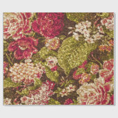 Papier Cadeau Brocard floral d'effet d'étincelle (Plat)