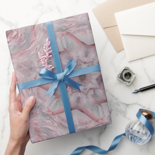Papier Cadeau Broche Rose Assourdie (Cadeaux)