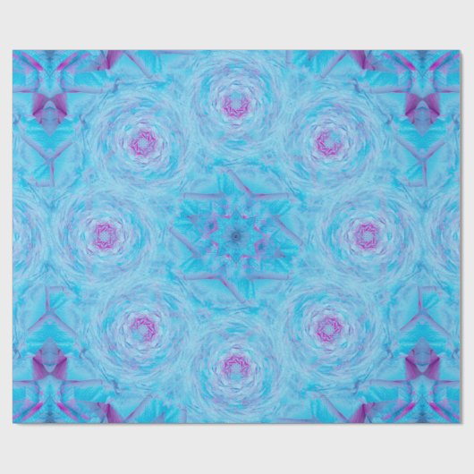 Papier Cadeau Broche Rose Bleue (Plat)
