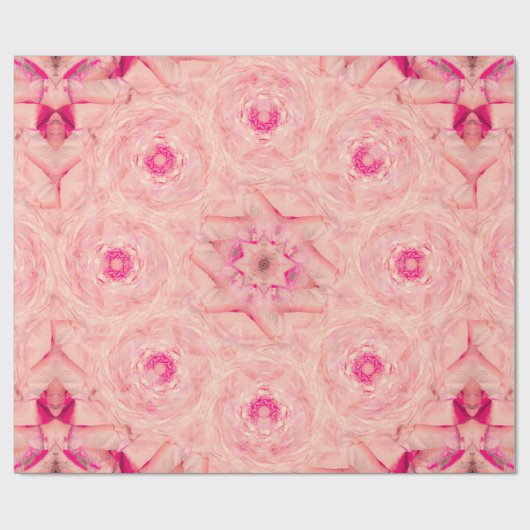 Papier Cadeau Broche Rose Chaude (Plat)