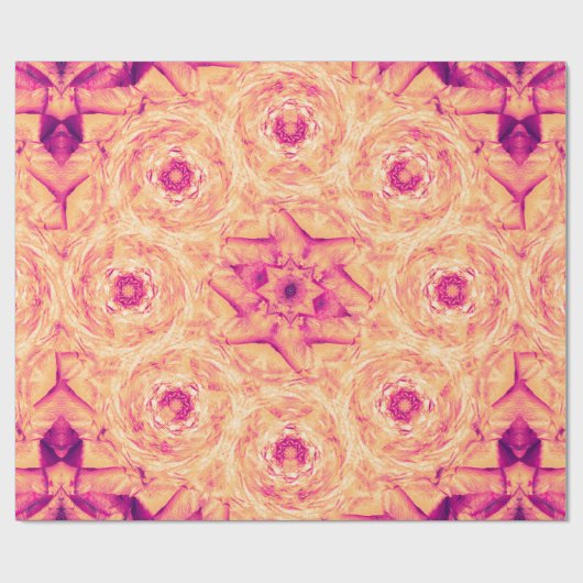 Papier Cadeau Broche Rose Fanée (Plat)