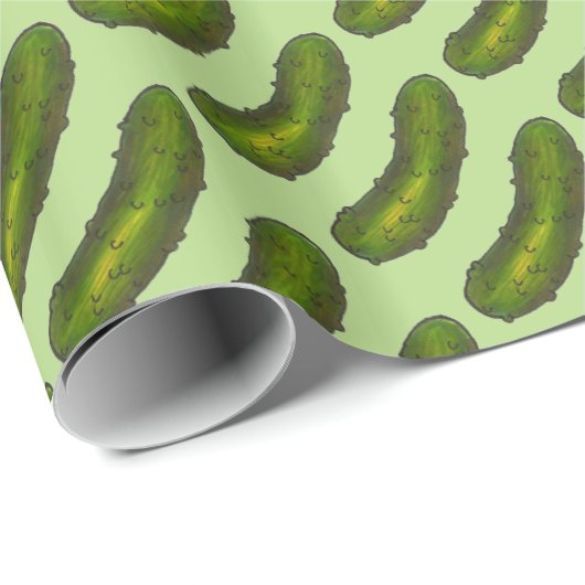 Papier Cadeau Brochets à coller vert - Aliment Imprimer Kosher S (Coin rond)