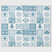 Papier Cadeau Brochure en patchwork hivernal de Noël (Plat)