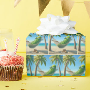 Papier Cadeau Brochure verte dans un hamac