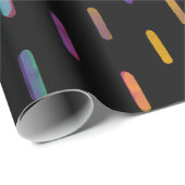 Papier Cadeau Brochures de néon coloré noir moderne (Coin rond)