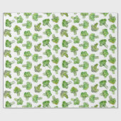 Papier Cadeau Brocoli - Éparpillé (Plat)