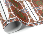 Papier Cadeau broderie d'art populaire floral antique estonienne (Coin rond)