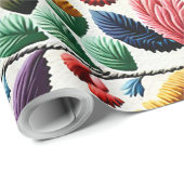 Papier Cadeau Broderie florale (Coin rond)