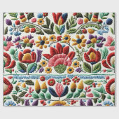 Papier Cadeau Broderie florale (Plat)