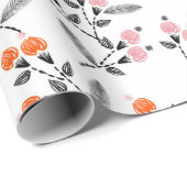 Papier Cadeau Broderie main motif sans couture avec libre (Coin rond)