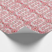 Papier Cadeau Broderie rouge et blanche (Coin)