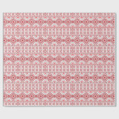 Papier Cadeau Broderie rouge et blanche (Plat)