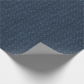 Papier Cadeau Broderie Sashiko : Indigo Motif japonais. (Coin)