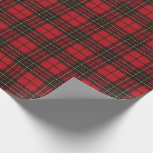 Papier Cadeau Brodie Red Modern Original Tartan écossais (Coin)