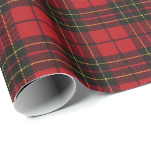 Papier Cadeau Brodie Red Modern Original Tartan écossais (Coin rond)
