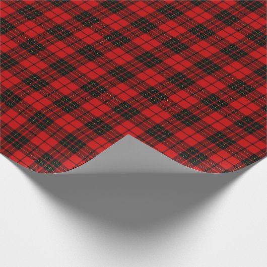 Papier Cadeau Brodie tartan rouge noir plaid (Coin)