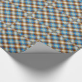 Papier Cadeau Bronze bleu Rustique Tartan Plaid En vichy Motif (Coin)