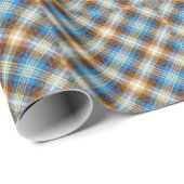 Papier Cadeau Bronze bleu Rustique Tartan Plaid En vichy Motif (Coin rond)
