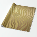 Papier Cadeau Bronze d'or Zebra Print Jungle Safari Glam<br><div class="desc">papier d'emballage personnalisé</div>