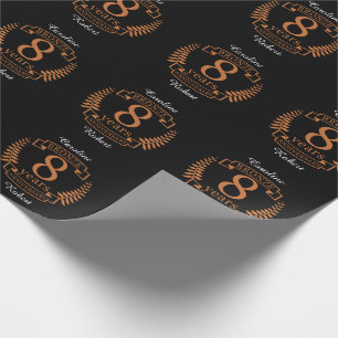 Papier Cadeau Bronze huitième anniversaire mariage 8 ans