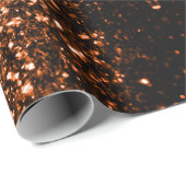 Papier Cadeau Bronze orange brun brun faux parties scintillant e (Coin rond)