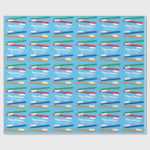 Papier Cadeau Brosse à dents colorée motif coutume Anniversaire (Plat)