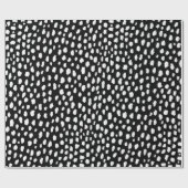 Papier Cadeau Brosses à pois à main (noir et blanc) (Plat)