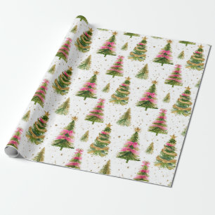 Papier Cadeau Brosses modernes arbres de Noël
