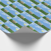 Papier Cadeau brouette avec fleurs et ciel (Coin)