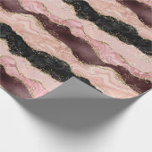 Papier Cadeau Brousse rose bordeaux Noir brillant Parties scinti (Coin)