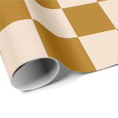 Papier Cadeau Brown and beige checkerboard pattern (Coin rond)