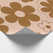 Papier Cadeau Brown Automne Retro Y2K Hippie Flower Motif (Coin)