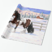 Papier Cadeau Brown Bay Gypsy Vanner Draft Horse (Déroulé)