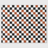 Papier Cadeau Brown Black White Checkered Pattern Design  (Plat)