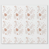 Papier Cadeau Brown blanc Noël simple (Plat)