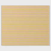 Papier Cadeau Brown & Blanc Stripes Élégant cadeau français mode (Plat)