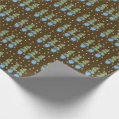 Papier Cadeau Brown Blue Chinoiserie Orange Topiary (Coin)