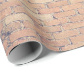 Papier Cadeau Brown brick wall photography (Coin rond)