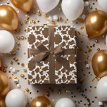 Papier Cadeau Brown Cow Spots Faux Cowhide Motif<br><div class="desc">Brown Vache Spots Faux Motif de Vachette. Idéal pour de multiples occasions — baby showers,  anniversaire d'enfant,  soirées bachelorette,  douches nuptiales et autres occasions où un thème occidental est utilisé.</div>