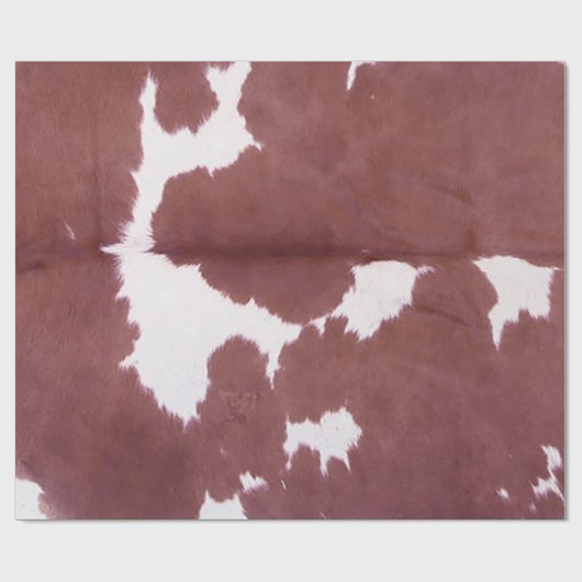 Papier Cadeau Brown Cowhide Imprimer Agritourisme rustique Noël (Plat)