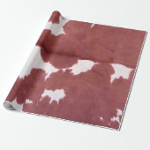 Papier Cadeau Brown Cowhide Imprimer Agritourisme rustique Noël (Déroulé)