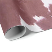 Papier Cadeau Brown Cowhide Imprimer Agritourisme rustique Noël (Coin rond)