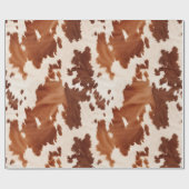 Papier Cadeau Brown Cream Cowhide Western (Plat)